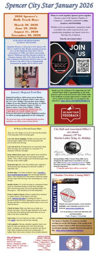 City of Spencer's January 2026 Newsletter