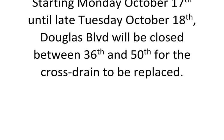 Road Closure-Douglas Blvd